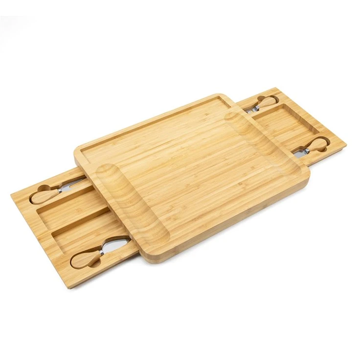 Bamboo Cheese Platter Set With 2 Drawers manufacturers