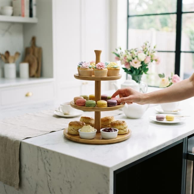 3-Tier Circular Bamboo Serving Tray manufacturers